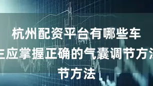 杭州配资平台有哪些车主应掌握正确的气囊调节方法